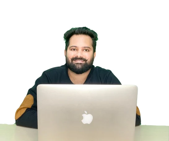 Deep Bhardwaj working at his desk