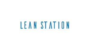 Lean station logo on a blue background.