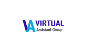 V virtual assistant group logo.